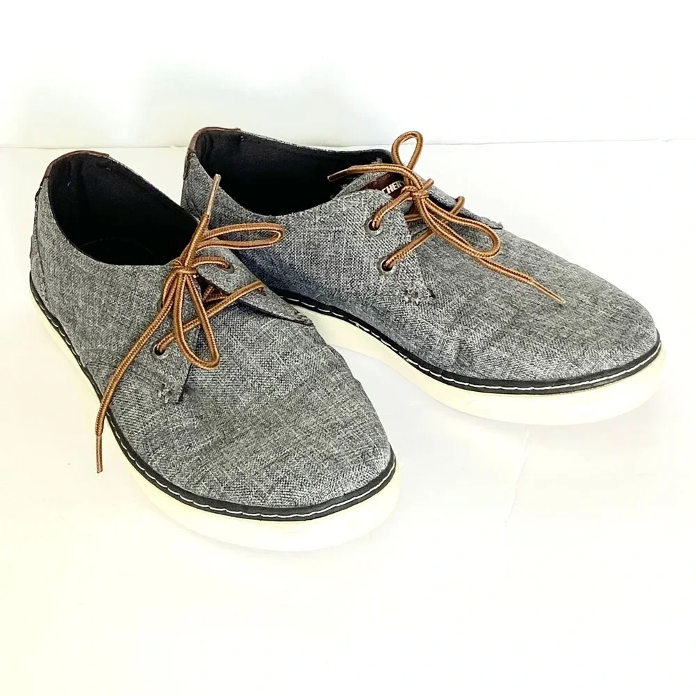 Skechers Mens Palen Gadon Gray Relaxed Fit Sneaker Oxford 64925 Size 10